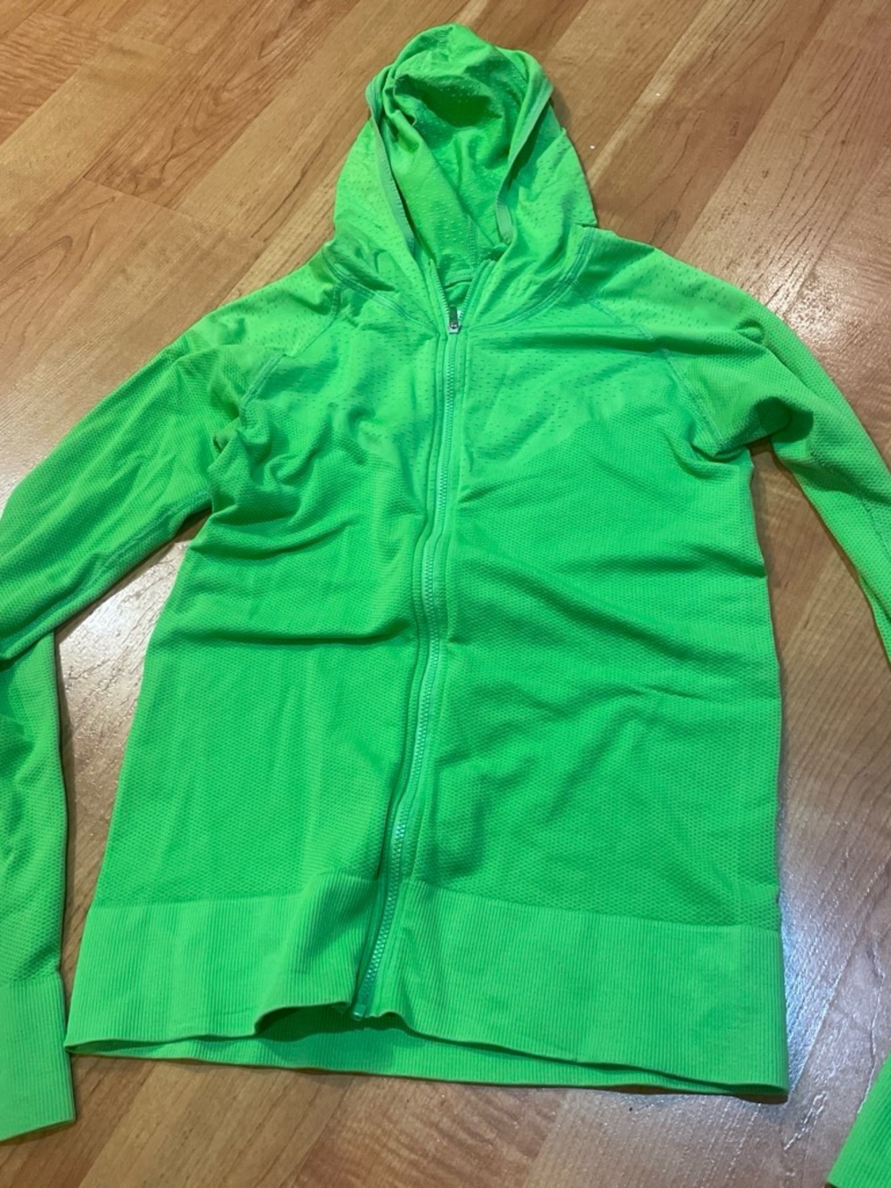Women’s Nike Neon Green Hooded Zip-Up Jacket - Lightweight Active Top